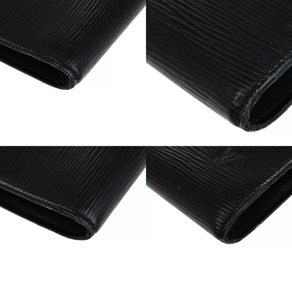 LOUIS VUITTON LV Pochette Accessoires Hand Bag Epi Leather Black - Picture 13 of 16